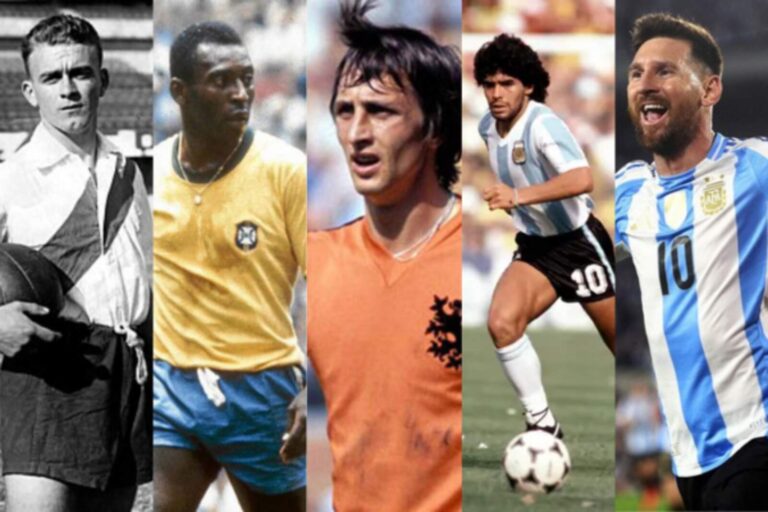 Los mejores jugadores de fútbol en cada década según la IA