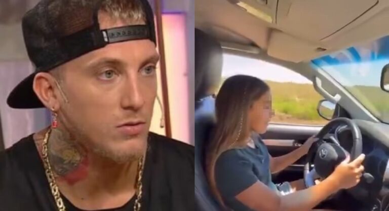El polémico video de la hija de El Polaco manejando una camioneta en la ruta con 12 años